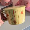 Cream Wind Cartoon Bear Student Instant Noodle Cup Household Instant Noodle Bowl with Cover Dormitory Instant Noodle Bowl Personal