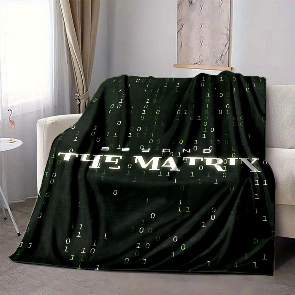 1pc The Matrix Flannel Throw Blanket - HD Printed Lightweight Soft Warm All-Season Blanket for Sofa, Bed, Travel, Camping 035
