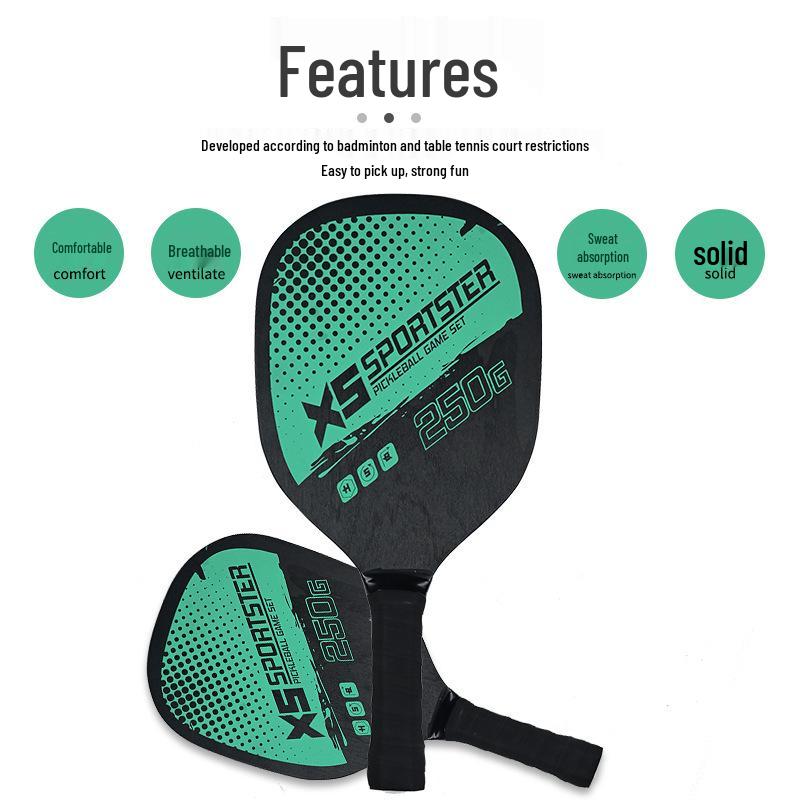 Wooden Beach Pickleball Paddle and Ball Set – Outdoor Sports Fitness Kit