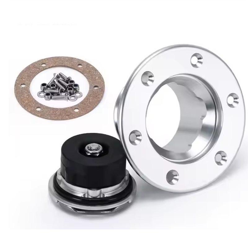 X95-Aluminum Billet Fuel Cell Tank Cap Polished Finish/ID 35.5Mm 6-Hole Fuel Surge Tank Cap Flush Mount