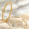 Europe and the United States Hot-selling Round Oil-pressed Diamond-encrusted Women's Light Luxury High-end Cold Wind Electroplating K