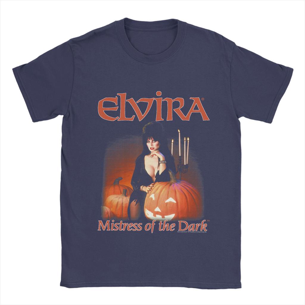 Elviras Pure Cotton Tshirt For Unisexs Beach Mistress Of The Dark Y2k Funny Tshirts Crewneck Harajuku Tee Shirt Oversized Hot