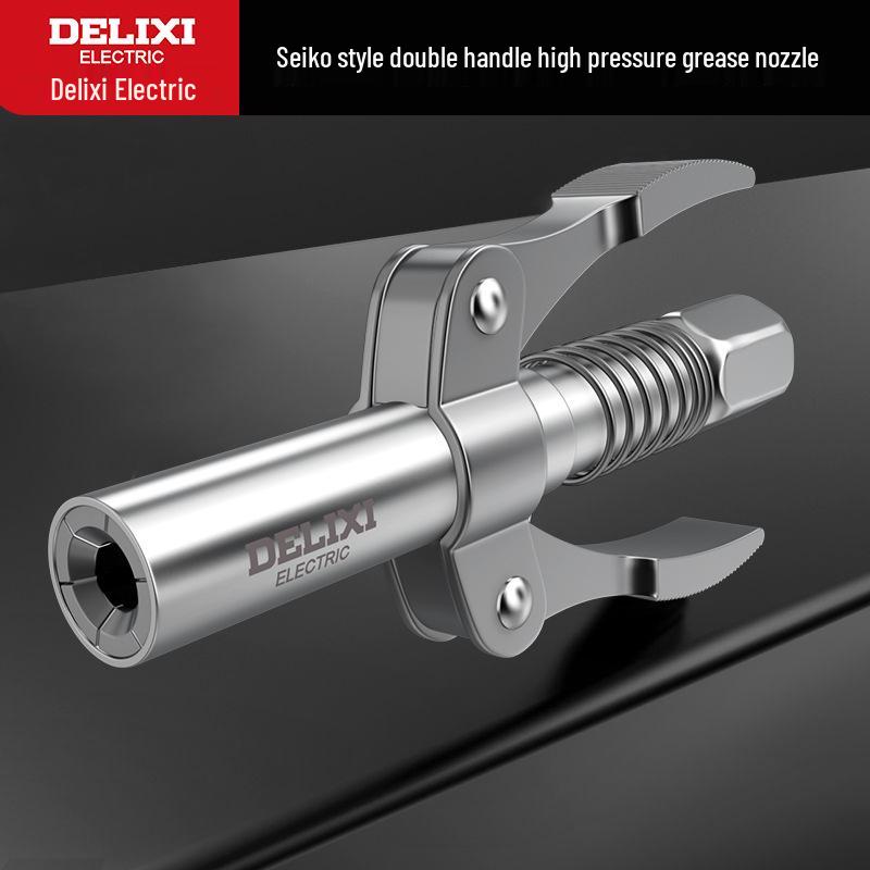 Delixi Electric Самоблокирующийся Наконечник для Шприца для Смазки Высокого Давления с Шлангом и Фиксирующими Клещами
