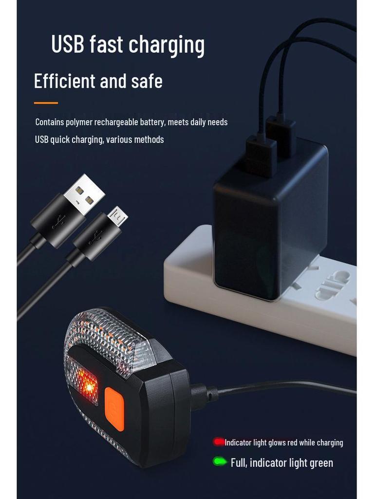 USB Rechargeable Wireless Bicycle Turn Signal Tail Light with Sound Alerts and Flash Warning