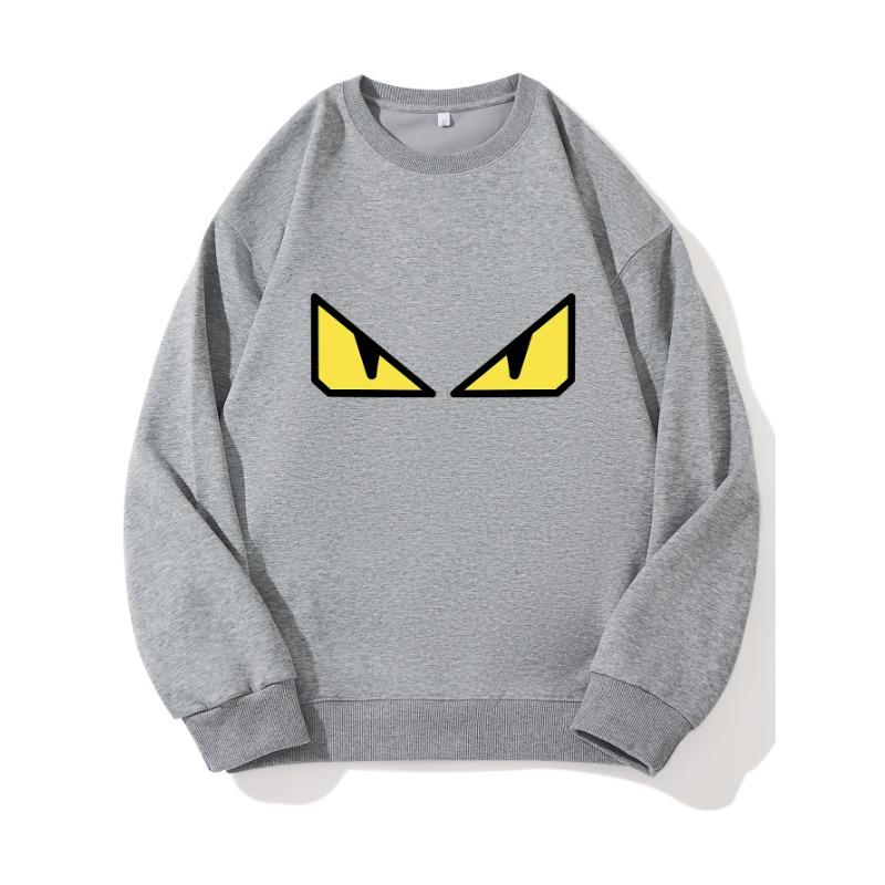 

Triangular Eyes Fashionable Printed Top, Autumn and Winter Casual Sportswear, Cotton Sweatshirt XXL слоновая кость