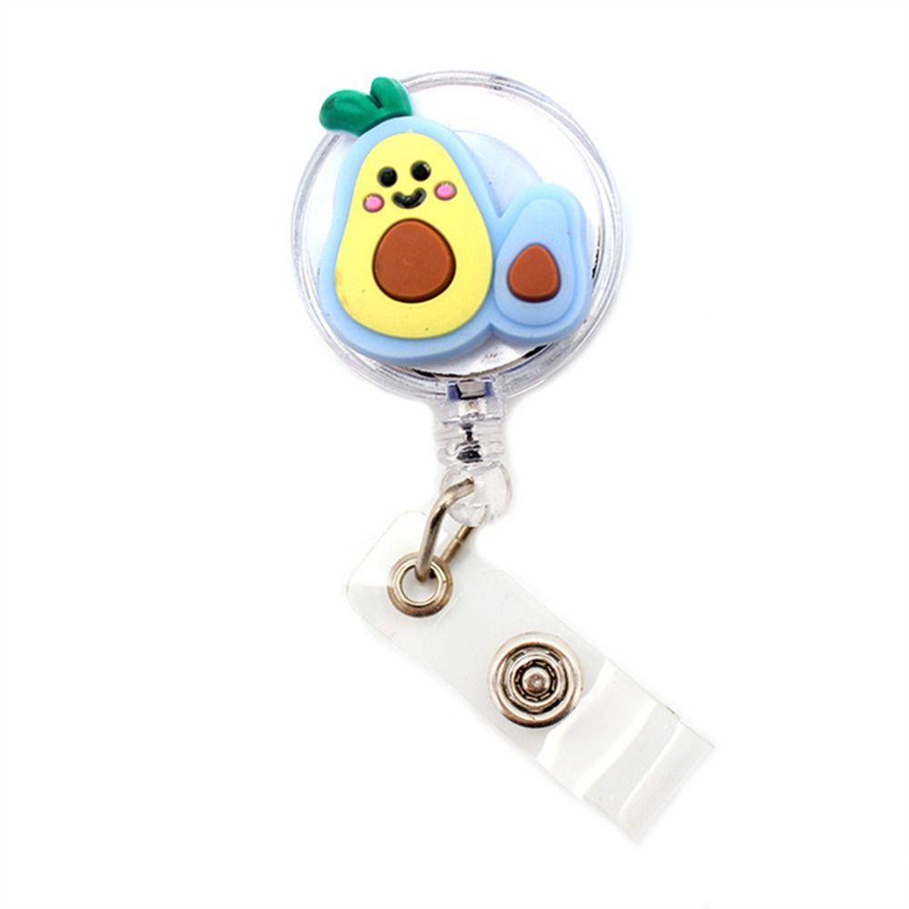 Easy Pull Buckle Badge Holder Avocado ID Card Retractable Badge Holder  Doctor Students
