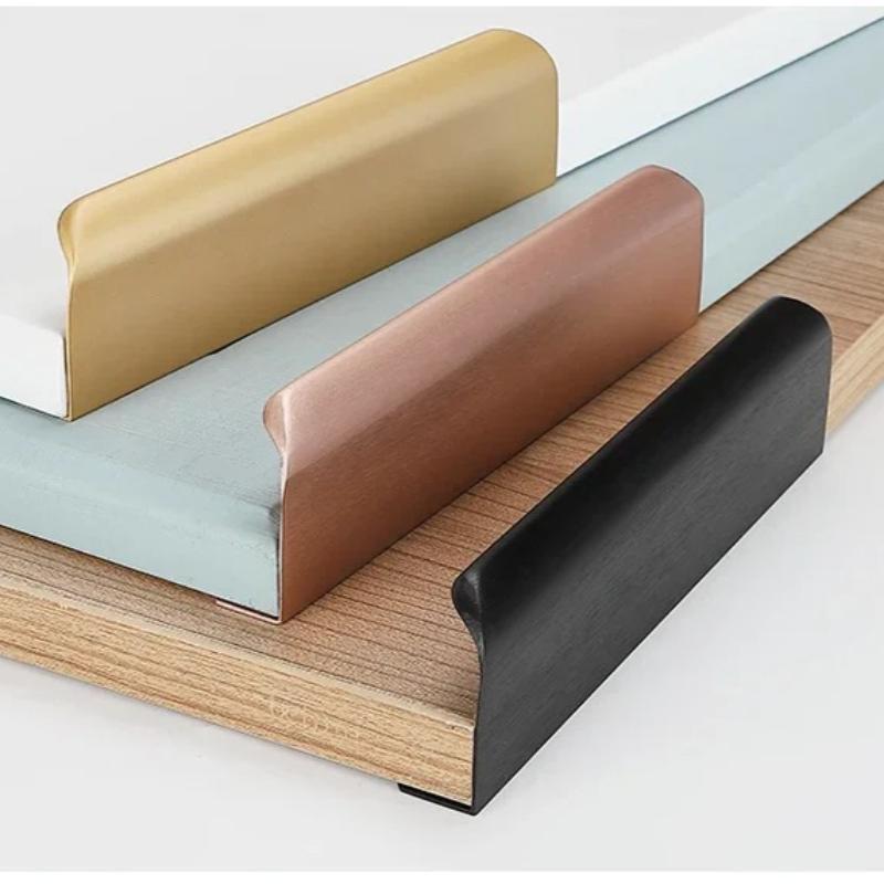 Hidden Drawer Handle Modern Rose Gold Black Hidden Handles Long Kitchen Cabinet Pulls Cabinet Kitchen Wardrobe Pulls Hardware
