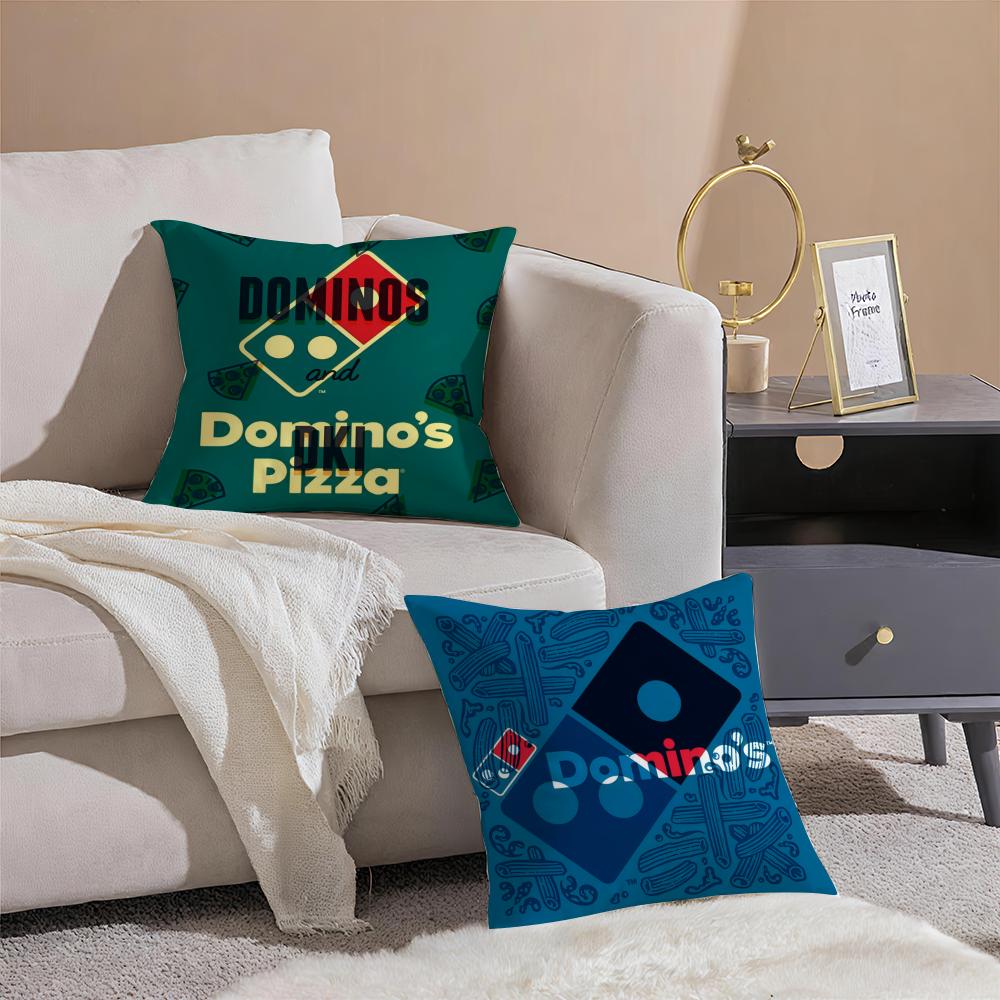 Food Brand D-Dominos Pizza Pillow Case Double-Sided Printing Short Plush Sofa Cushion Cover Bedroom Bedside Pillow