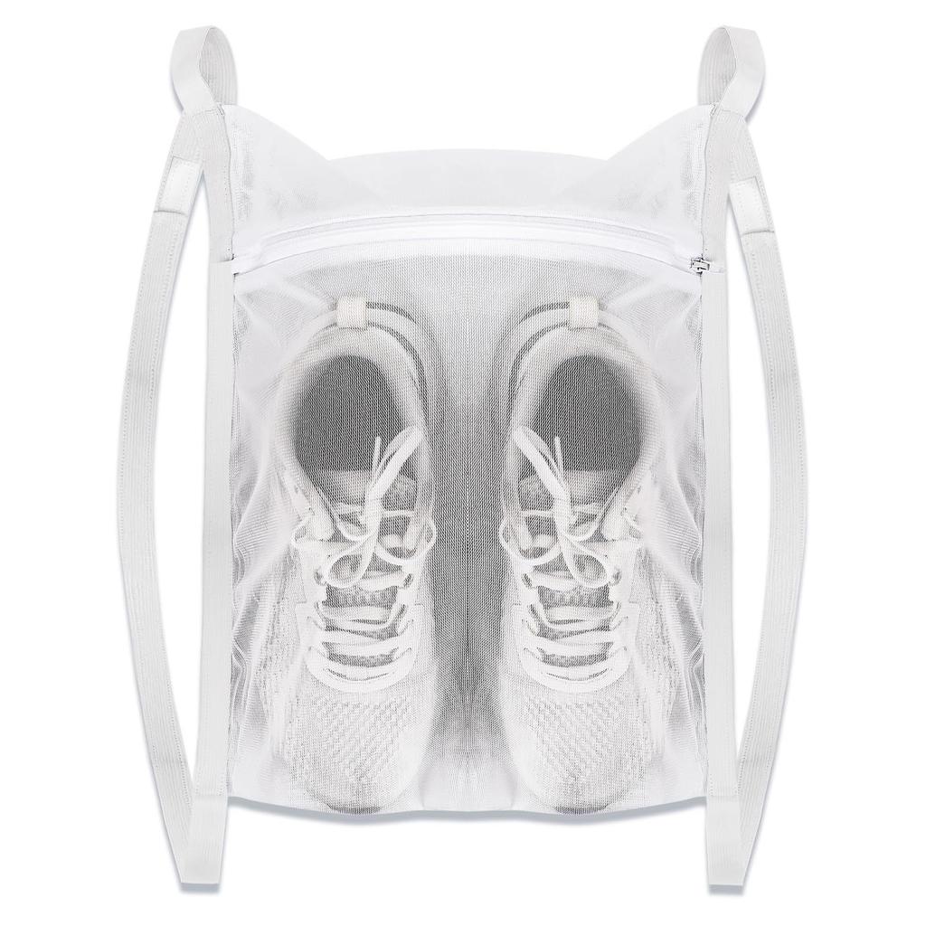 2PCS Sneaker Dryer Bag Reusable Sneaker Drying Mesh Bags Fine Net Laundry Bags with Zipper and Strap for Washing Machine