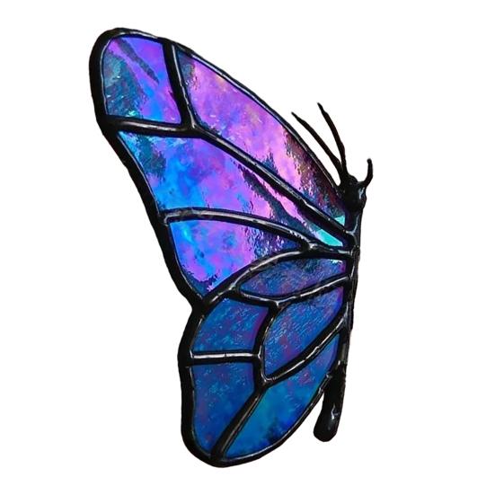 

3D Acrylic Butterfly Wall Art Stained Glass Effect Decorative Half Wing Butterfly Suncatcher for Outdoor Indoor Garden Patio Fence Wall Decor фиолетовый