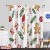 Set Of 2 Plane Printing Curtains Christmas Candies Ornaments Trees Polyester Without Rod All Seasons Living Room Curtain Perfect For