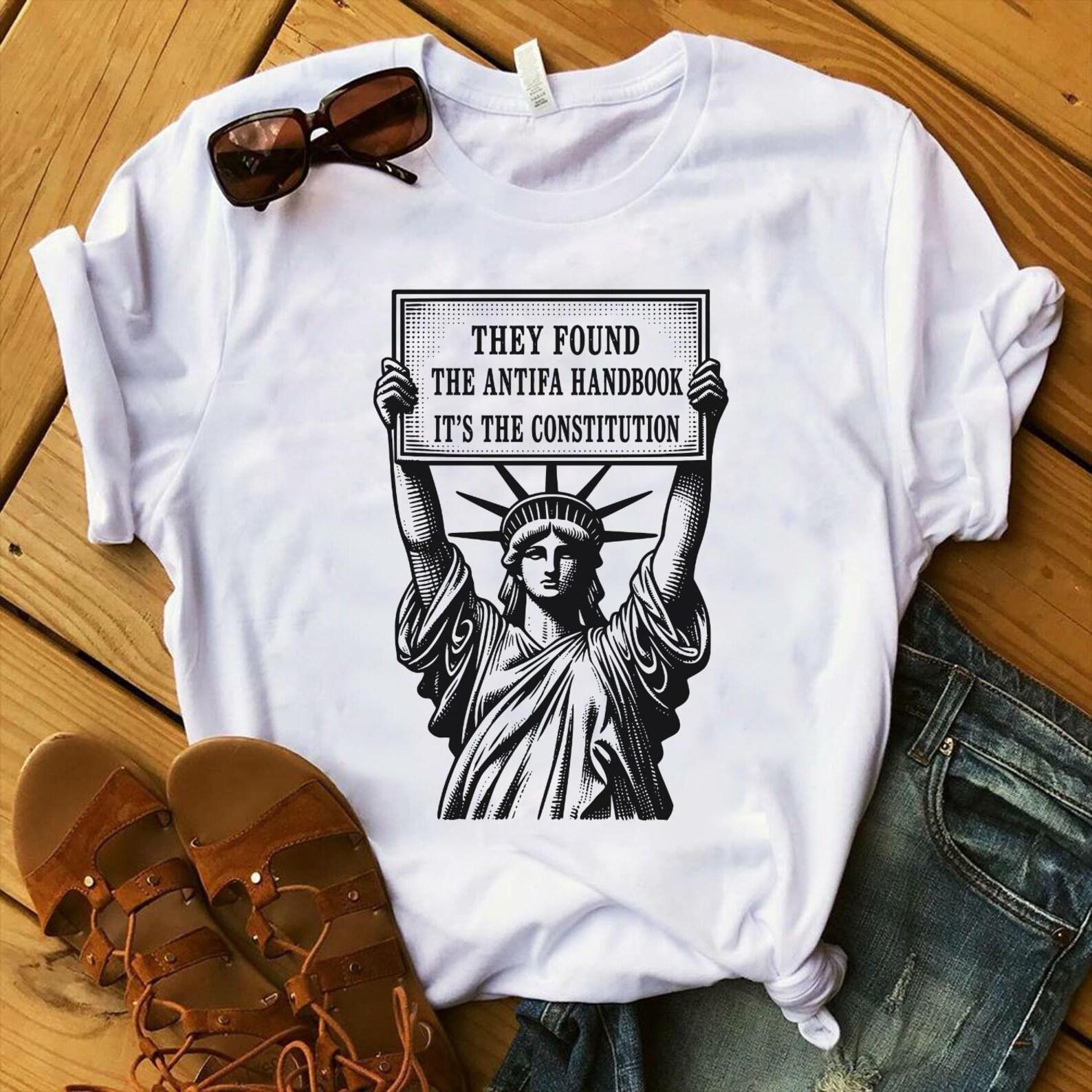 They Found The Antifa Handbook T-Shirt, Democracy Shirt, Anti Trump Tee, Defend The Constitution L