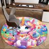 1pc Rainbow Unicorn Round Carpet Anime Design Chair Mat, Non Slip Rug for Office & Home Decor