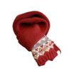 Fair Isle Neujahr Gestrickter Wollschal Rot Damen Winter Neu Koreanische Atmosphäre Warmer Schal