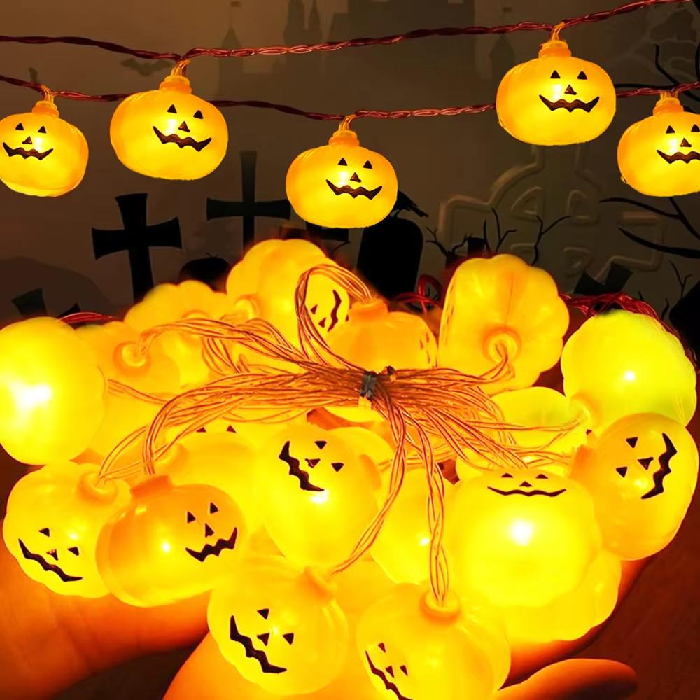 Halloween Eyeball Pumpkin Ghost Horror Lights DIY LED Hanging String Lights Battery Powered Indoor Outdoor Festival Party Decor