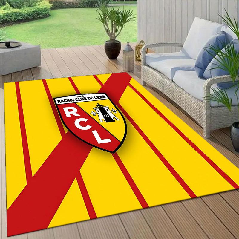 Racing Club De Lens Flannel Pattern Square Carpet,Area Rug,Carpet Rug for Living Room Bedroom Sofa Playroom Decor,Non-slip Floor Mat