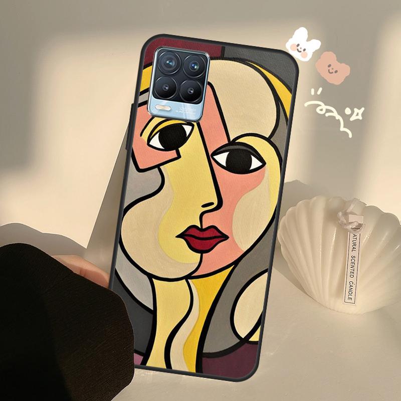 Abstract Portrait Art Painting Case For Realme C71 C63 C61 C55 C51 C53 C25 C65 C67 C75 11 12 13 14 15 Pro Plus GT6 GT7 Pro