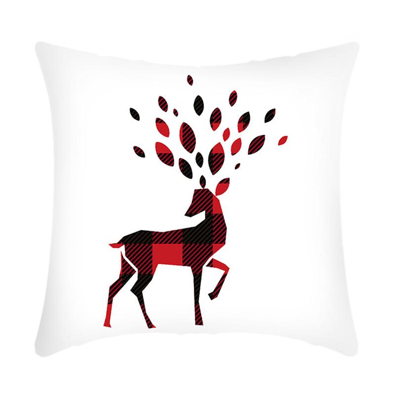 New Christmas Sofa Pillow Cover Home Red Simple Printed Bedside Pillow Cover