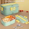 1.8L Electric Lunch Box, 75W Heated Lunch Box for Car or Home Use, Dual-Use, Removable Stainless Steel Container with Fork and Spoon Storage and Carry