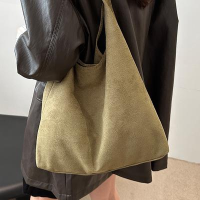 Large Capacity Casual Commuting Tote Bag New Fashion Niche Personality Underarm Bag Retro Simple Shoulder Bag Women