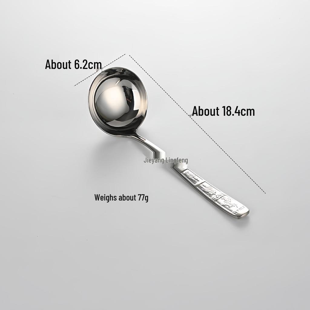 304 Stainless Steel Hammered Texture Soup Ladle - Long Handle for Hotel or Home Use