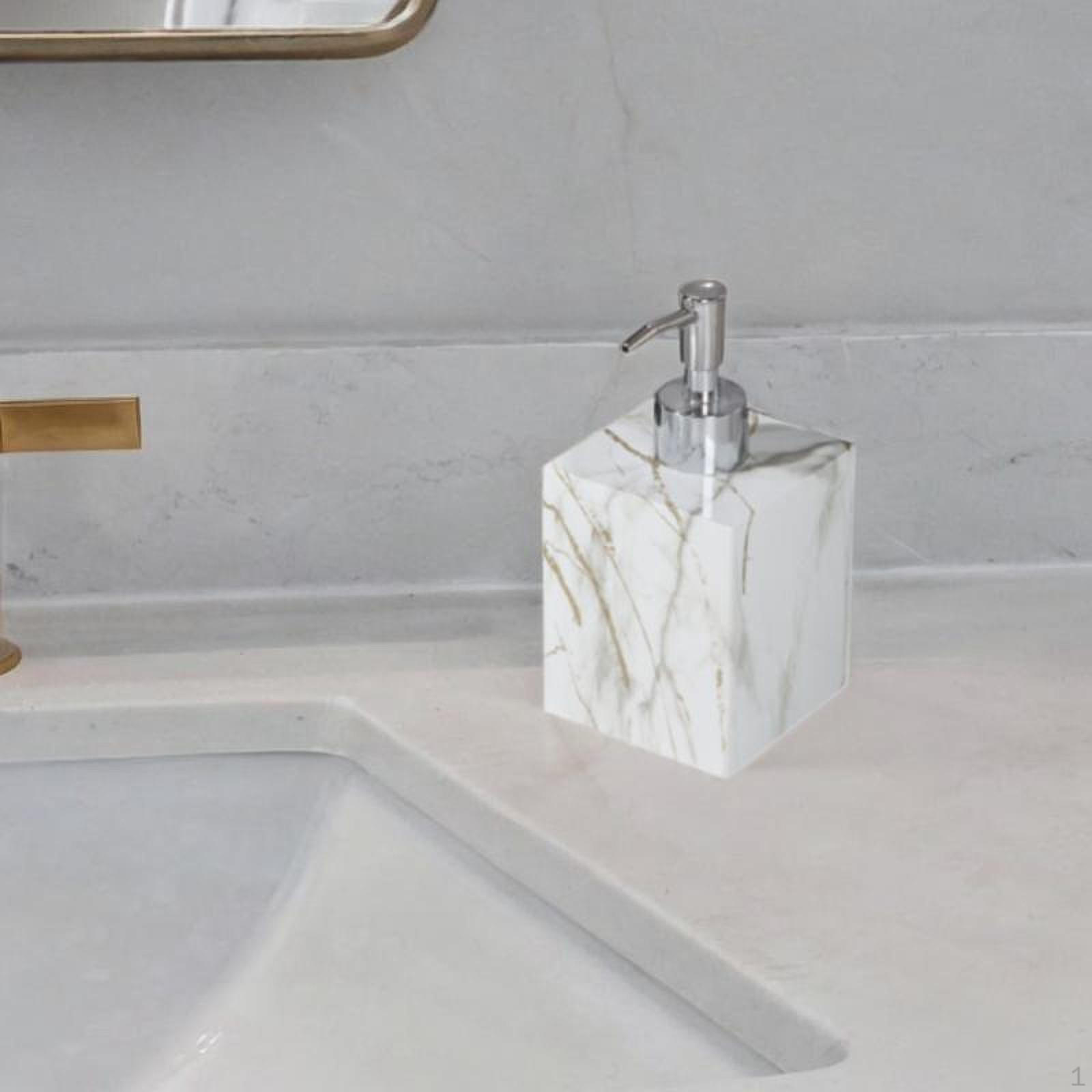 

Пустой дозатор для геля для душа, ручной дозатор мыла с мраморной текстурой, стильный флакон-дозатор для лосьона 400 мл