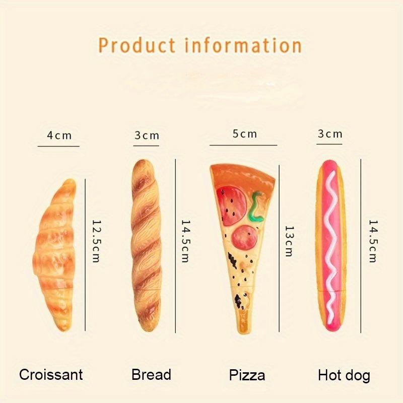 4pcs Creative Students Learning Stationery Simulation Pizza Ballpoint Pen Black Refill Hot Dog Bread Pen Funny and Interesting