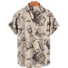 Camisetas Festival de Cerveza Harajuku para Hombre Estampado 3D Manga Corta Verano Estilo Hawaiano Playa Tops de Botón Único Solapa
