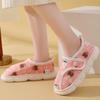 Fashion New Cartoon Animal Cotton Slippers Woman Winter Hook and Loop Bag and Cotton Shoes Women Warm Non-Slip Flat Slides Female