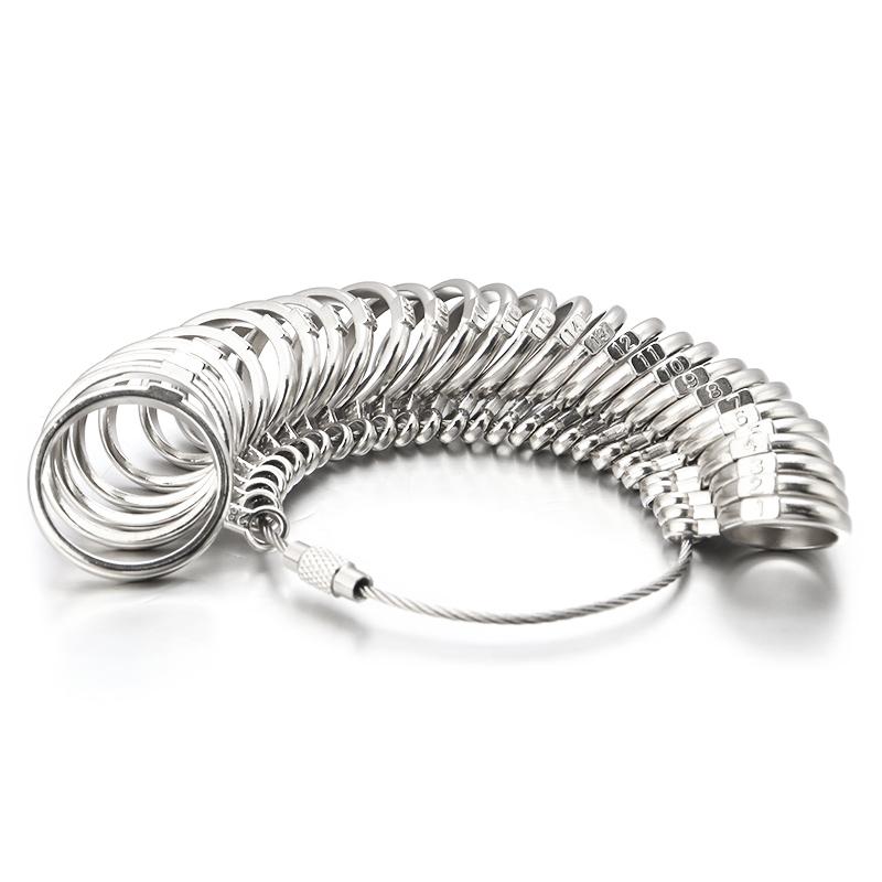 1 Set EU Ring Sizer Measuring Finger Sizing Measuring Stick Aluminum Metal Rings Mandrel US Size Jewelry Tool