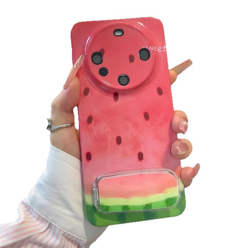Apple 11promax mobile phone case for summer watermelon mirror holder, new Iphone11 film case fine hole cover