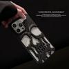 3D Matte Metallic Color Hollow Out Skull Phone Case for iPhone 16 15 13 12 11 14 ProMax 16 15 Plus Fashion Shockproof Soft Cover