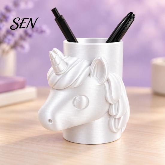 Student Desk Organizer for Girls 3D Printed Unicorn Pen Holder, Large Capacity Desktop Pencils Paintbrushes Fun Stationery Holder School and