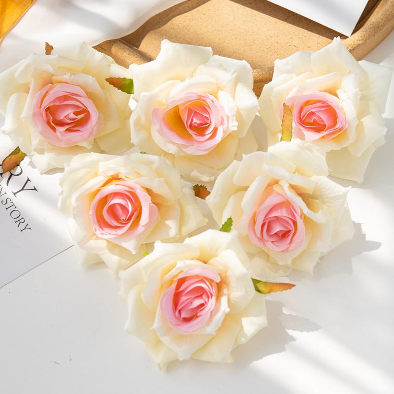 100pz 10cm Fiori Artificiali all'Ingrosso per Scrapbooking Natale Decorazioni per la Casa Matrimonio Giardino Arco di Rose Testa di Seta Finta Scatola di Caramelle