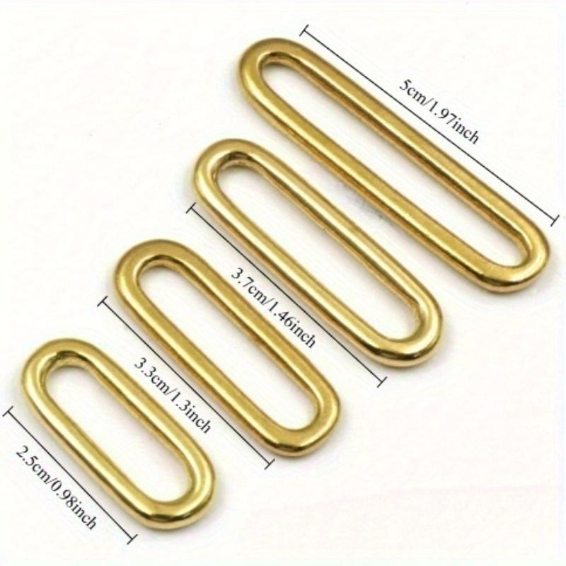 2pcs Molded Cast Solid Brass Oval Loop Ring Buckle Leather Craft Bag Luggage Shoulder Strap Webbing Belt Strap Keeper