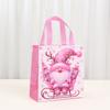 Pink Christmas Gift Bag Festive Xmas Gift Packaging Bag Cute Christmas Tote Waterproof Non-Woven Tote Bag For Christmas Birthday