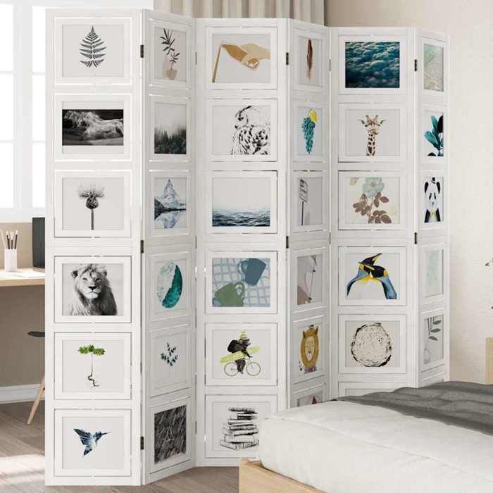 VidaXL Room Divider 6 Panels, Bedroom Screen, Room Separator Panel, Privacy Screen Living Room Office, 358699