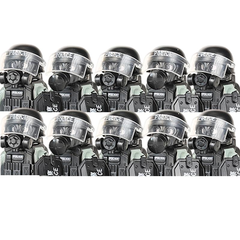 Non-Toxic City Police China Ptu Special Forces Building Blocks Assault Soldier Ctru Figures Gas Defense Mask Military Weapons Bricks Toys