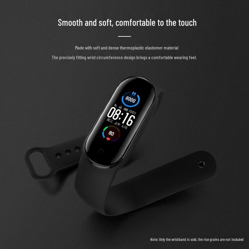 Xiaomi Mi Band 5/6/7 Replacement TPE Wristband