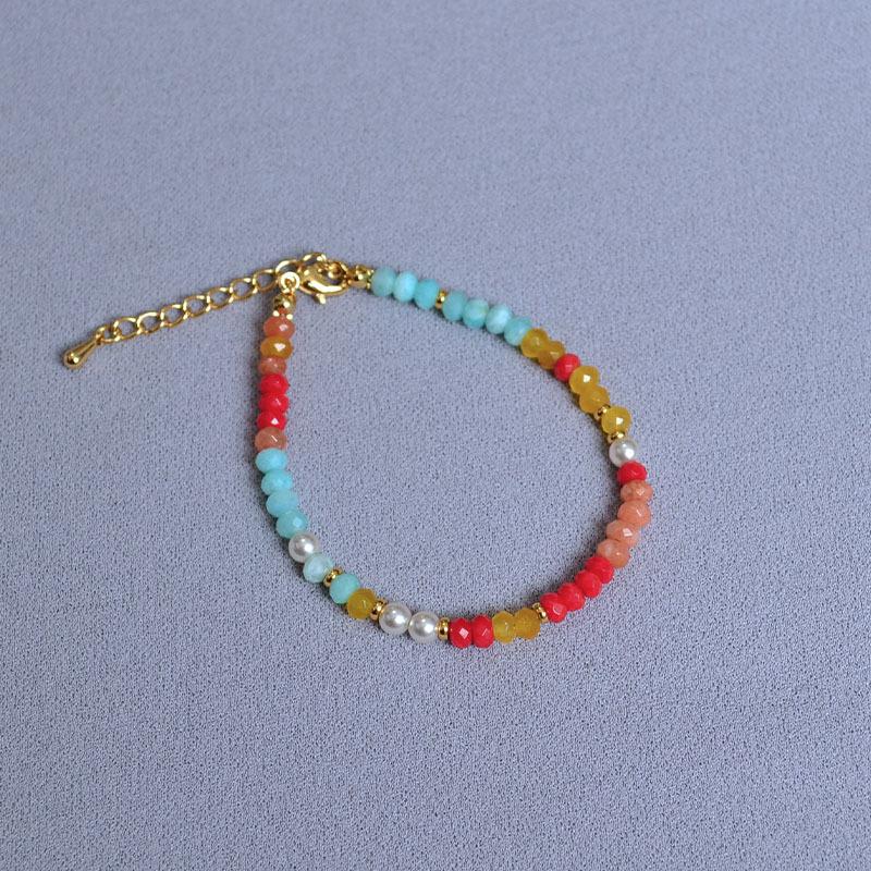 Летний красивый цвет дофамин свежий и сладкий камень Тяньхэ настоящий камень бусины повседневный простой темперамент короткое ожерелье