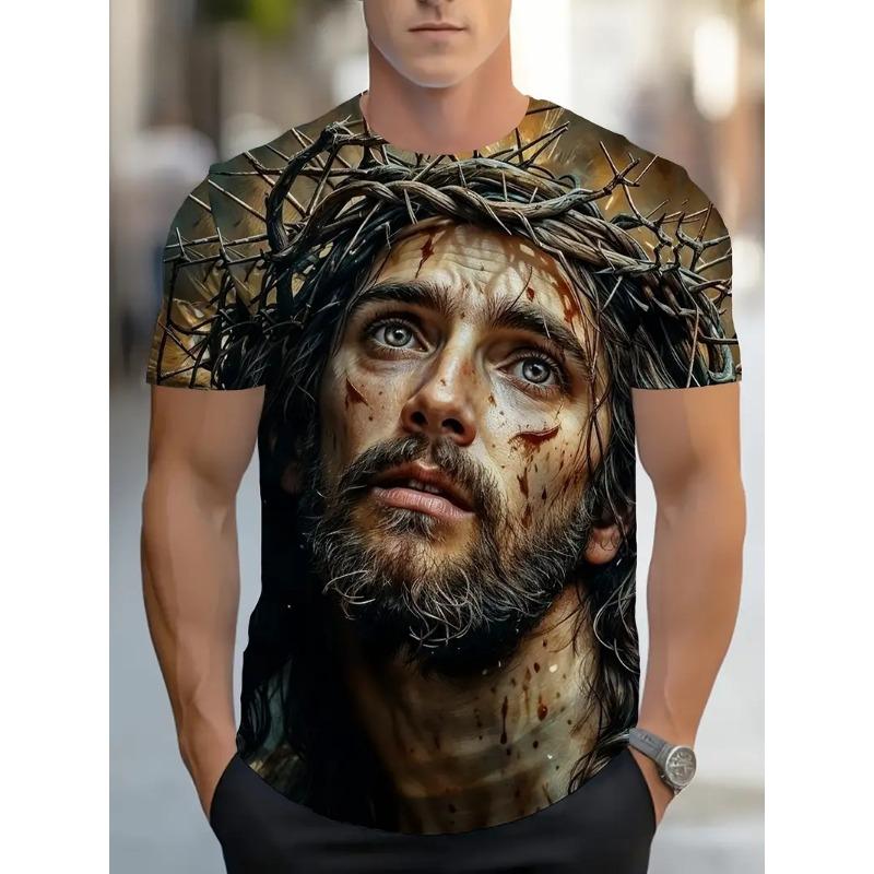 Jesus Christ T-Shirt For Men Women 3D Printed Tees Summer Fashion Casual Short Sleeve T Shirts O-Neck Oversized Kids Clothing