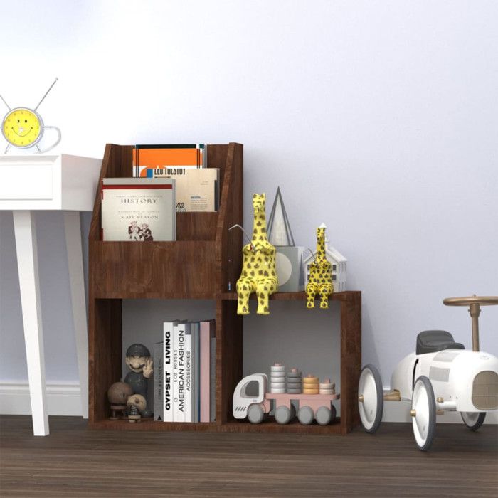 Porte revue pour enfants Chêne marron 71x30x78,5 cm