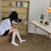 Women Ribbed Knitting Cotton Long Socks Autumn Winter Warm Fashion Solid Color Casual Breathable Knee High Stockings