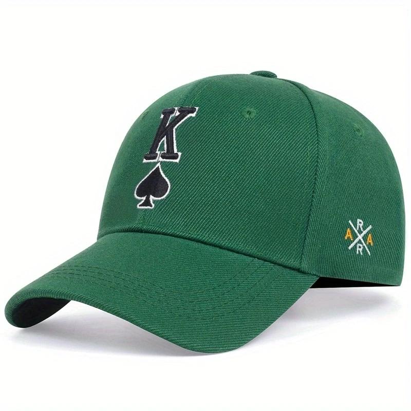 

Unisex Poker K Letter Embroidery Baseball Caps Spring And Autumn Outdoor Adjustable Casual Hats Sunscreen Hat Sports Golf Cap