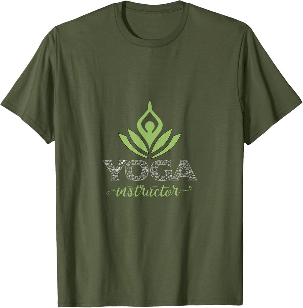Yoga Instructor Graphic Tee Breathable Cotton TShirt Namaste Meditation Casual Wear