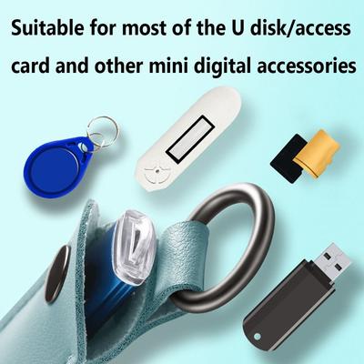 Bolsa de couro para guardar pen drives, chaveiro com porta-discos USB, estojo protetor para pendrive, capa para memory stick.