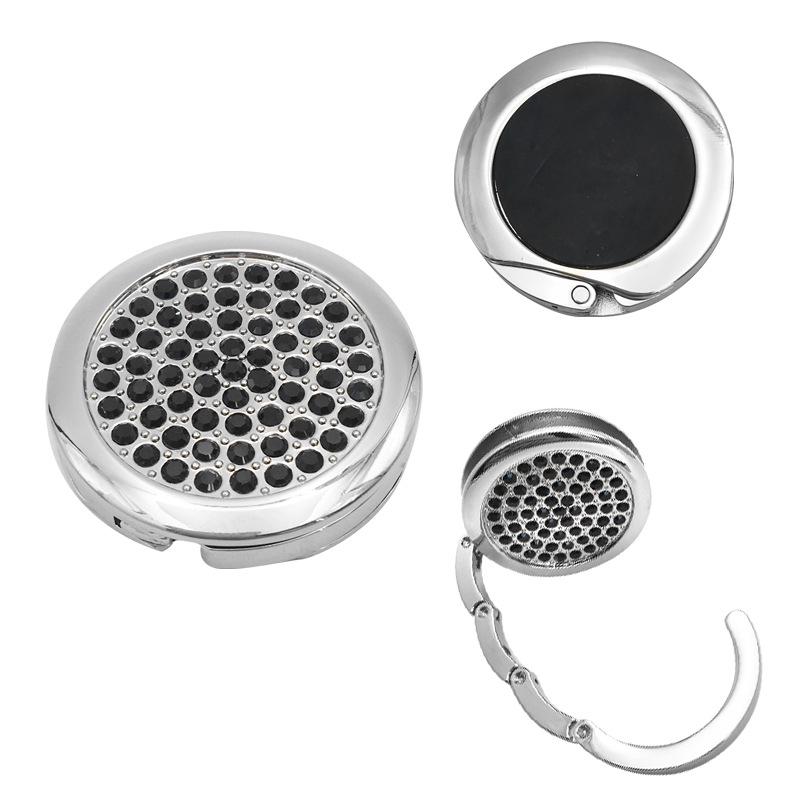 Foldable Round Rhinestone Handbag Hook - Portable Hanger & Holiday Gift