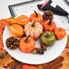 50pcs/set Simulated Pumpkin And Gourd Maple Leaf Fake Pumpkin Simulated Vegetable Wreath Halloween Thanksgiving Decoration