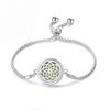 Edelstahl Lebensbaum Aromatherapie Armband - Verstellbar, Öffnungsbares Magnetdesign für ätherische Öle