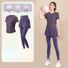 Women's High-End Short-Sleeve Sport T-Shirt & Fitness Set - Breathable, Quick-Drying Yoga and Running Wear